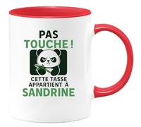 quotedazur - Mug Humour Pas Touche ! Cette Tasse Appartient À Sandrine - Idéal Cadeau Personnalisée Pour Tasse Unique Et Originale