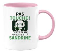 quotedazur - Mug Humour Pas Touche ! Cette Tasse Appartient À Sandrine - Idéal Cadeau Personnalisée Pour Tasse Unique Et Originale