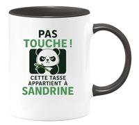 quotedazur - Mug Humour Pas Touche Cette Tasse Appartient À Sandrine Idéal Cadeau Personnalisée Pour Unique Et Originale