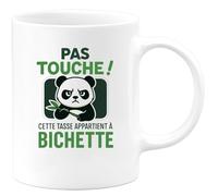 quotedazur - Mug Humour Pas Touche, Cette Tasse Est Réservée À Bichette, Cadeau Parfait Original Pour Offrir Une Personne Chère Et Spéciale