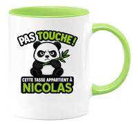 quotedazur - Mug Humour Pas Touche Cette Tasse Est Réservée À Nicolas, Cadeau Parfait Pour Lui Original Homme Personnalisée Unique Offrir