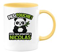 quotedazur - Mug Humour Pas Touche Cette Tasse Est Réservée À Nicolas, Cadeau Parfait Pour Lui Original Homme Personnalisée Unique Offrir