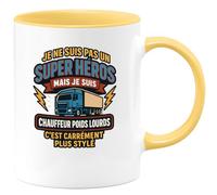 quotedazur - Mug Humour Pas Un Super Héros, Mais Chauffeur Poids Lourds, C'est Plus Stylé Idée Cadeau Originale Tasse Chauffeurs Stylée