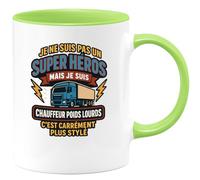 quotedazur - Mug Humour Pas Un Super Héros, Mais Chauffeur Poids Lourds, C'est Plus Stylé Idée Cadeau Originale Tasse Chauffeurs Stylée