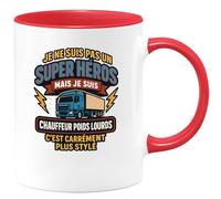 quotedazur - Mug Humour Pas Un Super Héros, Mais Chauffeur Poids Lourds, C'est Plus Stylé Idée Cadeau Originale Tasse Chauffeurs Stylée