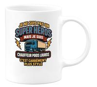 quotedazur - Mug Humour Pas Un Super Héros, Mais Chauffeur Poids Lourds, C'est Plus Stylé Idée Cadeau Originale Tasse Chauffeurs Stylée