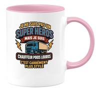 quotedazur - Mug Humour Pas Un Super Héros, Mais Chauffeur Poids Lourds, C'est Plus Stylé Idée Cadeau Originale Tasse Chauffeurs Stylée