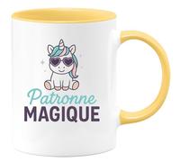 quotedazur - Mug Humour Patronne Magique - Cadeau Original Tasse Personnalisée Idéale Pour Femme Forte