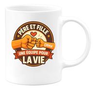 quotedazur - Mug Humour Père Et Fille, Une Équipe Pour La Vie David Emma Cadeau Parfait Tasse Complicité Unique