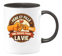 quotedazur - Mug Humour Père Et Fille, Une Équipe Pour La Vie David Emma Cadeau Parfait Tasse Complicité Unique