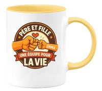 quotedazur - Mug Humour Père Et Fille, Une Équipe Pour La Vie David Emma Cadeau Parfait Tasse Complicité Unique