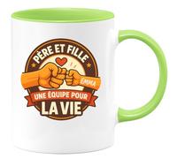 quotedazur - Mug Humour Père Et Fille, Une Équipe Pour La Vie David Emma Cadeau Parfait Tasse Complicité Unique