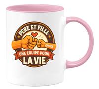 quotedazur - Mug Humour Père Et Fille, Une Équipe Pour La Vie David Emma Cadeau Parfait Tasse Complicité Unique