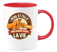 quotedazur - Mug Humour Père Et Fille, Une Équipe Pour La Vie David Emma Cadeau Parfait Tasse Complicité Unique