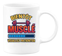 quotedazur - Mug Humour Personnalisé Bientôt Musclé Veuillez Patientez - Blanc/Céramique