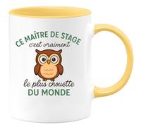 quotedazur - Mug Humour Personnalisé Ce Maitre De Stage C'est Vraiment Le Plus Chouette Du Monde - Jaune/Céramique