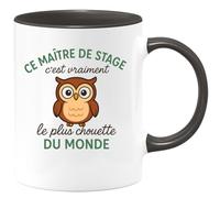 quotedazur - Mug Humour Personnalisé Ce Maitre De Stage C'est Vraiment Le Plus Chouette Du Monde - Noir/Céramique