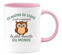 quotedazur - Mug Humour Personnalisé Ce Maitre De Stage C'est Vraiment Le Plus Chouette Du Monde - Rose/Céramique