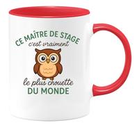 quotedazur - Mug Humour Personnalisé Ce Maitre De Stage C'est Vraiment Le Plus Chouette Du Monde - Rouge/Céramique