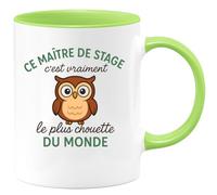 quotedazur - Mug Humour Personnalisé Ce Maitre De Stage C'est Vraiment Le Plus Chouette Du Monde - Vert/Céramique