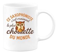 quotedazur - Mug Humour Personnalisé Ce Saxophoniste C'est Vraiment Le Plus Chouette Du Monde - Blanc/Céramique