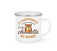 quotedazur - Mug Humour Personnalisé Ce Saxophoniste C'est Vraiment Le Plus Chouette Du Monde - Blanc/Emaillé