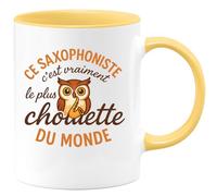 quotedazur - Mug Humour Personnalisé Ce Saxophoniste C'est Vraiment Le Plus Chouette Du Monde - Jaune/Céramique
