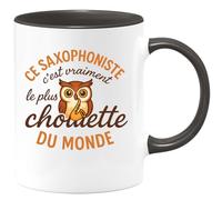 quotedazur - Mug Humour Personnalisé Ce Saxophoniste C'est Vraiment Le Plus Chouette Du Monde - Noir/Céramique