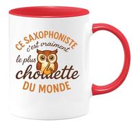 quotedazur - Mug Humour Personnalisé Ce Saxophoniste C'est Vraiment Le Plus Chouette Du Monde - Rouge/Céramique