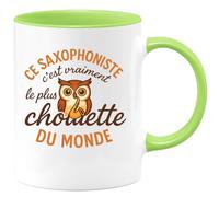quotedazur - Mug Humour Personnalisé Ce Saxophoniste C'est Vraiment Le Plus Chouette Du Monde - Vert/Céramique
