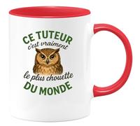 quotedazur - Mug Humour Personnalisé Ce Tuteur C'est Vraiment Le Plus Chouette Du Monde - Rouge/Céramique