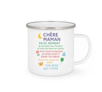 quotedazur - Mug Humour Personnalisé chère maman en ce moment je suis blotti au chaud et en sécurité - Blanc/Emaillé
