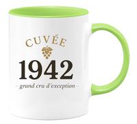 quotedazur - Mug Humour Personnalisé Cuvée 1942 grand Cru D'exception - Vert/Céramique