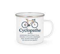quotedazur - Mug Humour Personnalisé Cyclopathe Personne Souffrant D'un Trouble Cycliste Chronique Avec Besoin Frénétique De Rouler En Liberté - Blanc/Emaillé