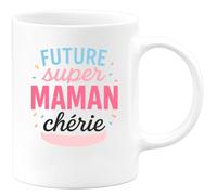 quotedazur - Mug Humour Personnalisé Future Super Maman Chérie - Blanc/Céramique