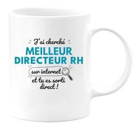 quotedazur - Mug Humour Personnalisé J'ai Cherché Meilleur Directeur RH Sur Internet Tu Es Sortie Direct - Blanc/Céramique