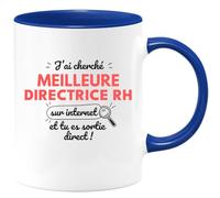quotedazur - Mug Humour Personnalisé J'ai Cherché Meilleure Directrice RH Sur Internet Tu Es Sortie Direct - Bleu/Céramique