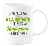 quotedazur - Mug Humour Personnalisé Je Ne Suis Pas A La Retraite Je Suis Rugbyman - Blanc/Céramique