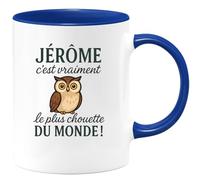 quotedazur - Mug Humour Personnalisé Jérôme C'est Vraiment Le Plus Chouette Du Monde - Bleu/Céramique