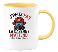 quotedazur - Mug Humour Personnalisé J'peux Pas La Caserne M'attend Et Je Dois Y Aller - Jaune/Céramique