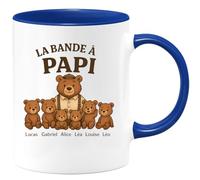 quotedazur - Mug Humour Personnalisé La Bande À Papi Lucas Gabriel Alice Léa Louise Léo Adam - Bleu/Céramique