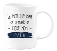 quotedazur - Mug Humour Personnalisé Le Meilleur Papa Du Monde C'est Mon Papa - Blanc/Céramique