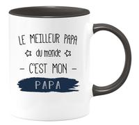 quotedazur - Mug Humour Personnalisé Le Meilleur Papa Du Monde C'est Mon Papa - Noir/Céramique