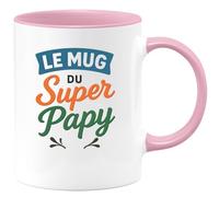 quotedazur - Mug Humour Personnalisé Le Mug Du Super Papy - Rose/Céramique