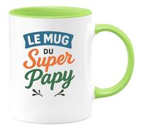 quotedazur - Mug Humour Personnalisé Le Mug Du Super Papy - Vert/Céramique