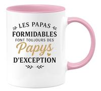 quotedazur - Mug Humour Personnalisé Les Papas Formidables Font Toujours Des Papys D'exception - Rose/Céramique