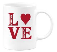 quotedazur - Mug Humour Personnalisé Love Nathan Aurore - Blanc/Céramique