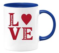 quotedazur - Mug Humour Personnalisé Love Nathan Aurore - Bleu/Céramique