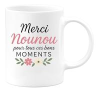 quotedazur - Mug Humour Personnalisé Merci Nounou Pour Tous Ces Bons Moments - Blanc/Céramique