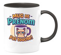 quotedazur - Mug Humour Personnalisé Prénom Pas Touche Tasse Originale Et Amusante Idée Cadeau Pour Personnalisée Fun À Offrir